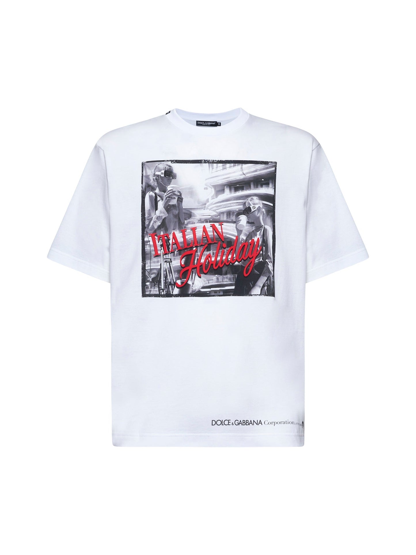 Dolce & Gabbana Men White Cotton Italian Holiday Print T-Shirt