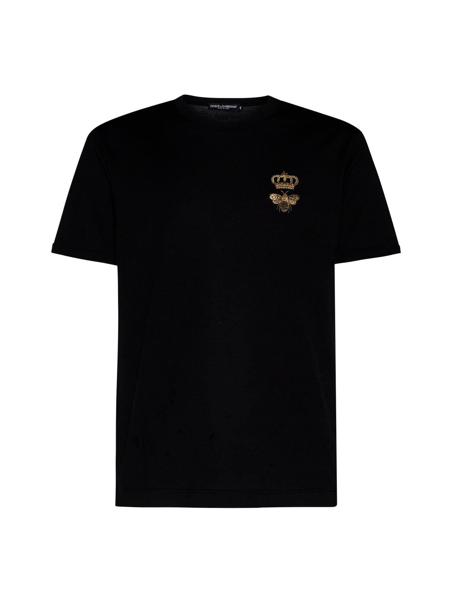 Dolce & Gabbana Men Crown And Bee Cotton T-Shirt
