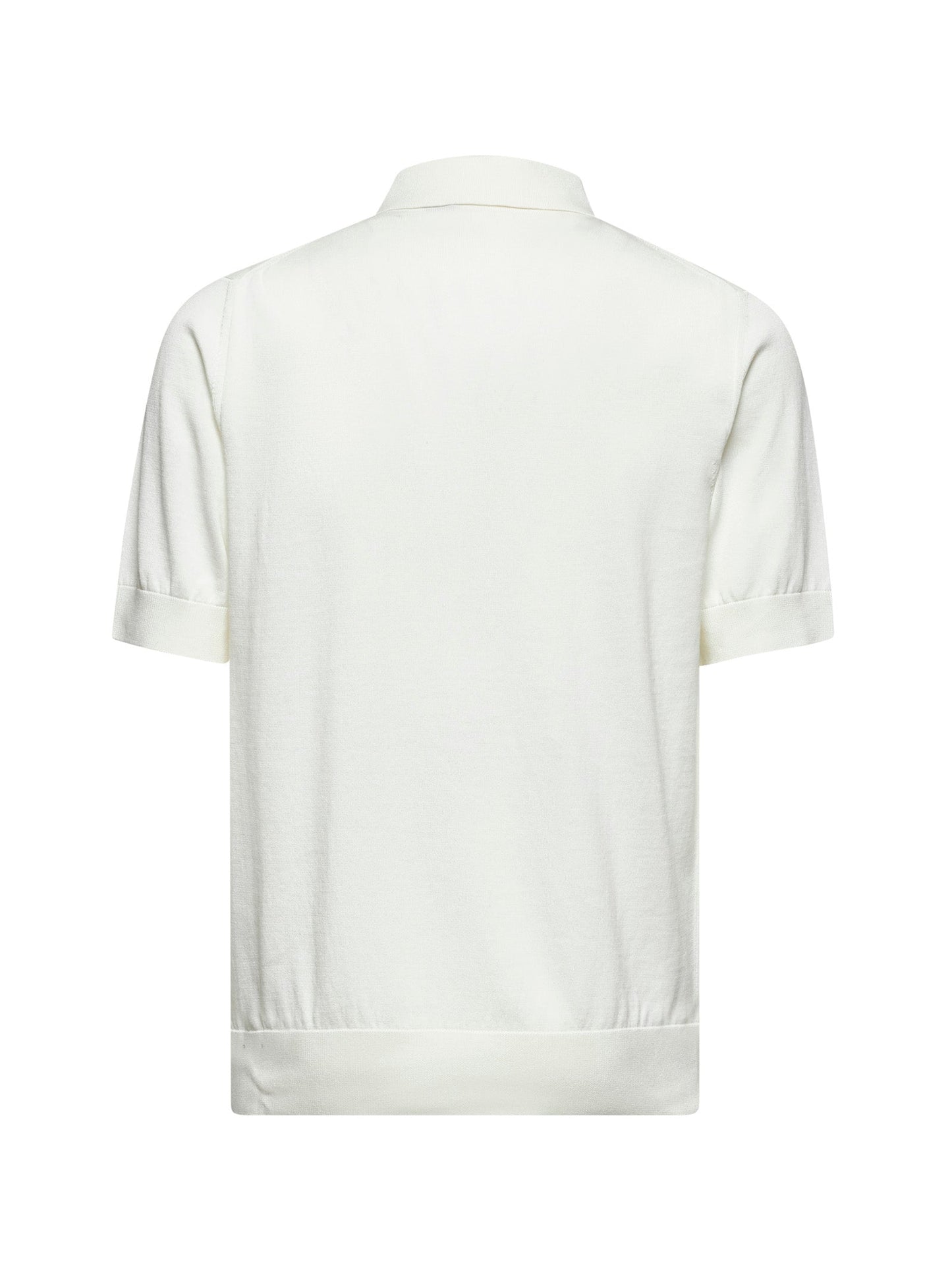 Dolce & Gabbana Men White Cotton Knit Logo Plate Polo Shirt