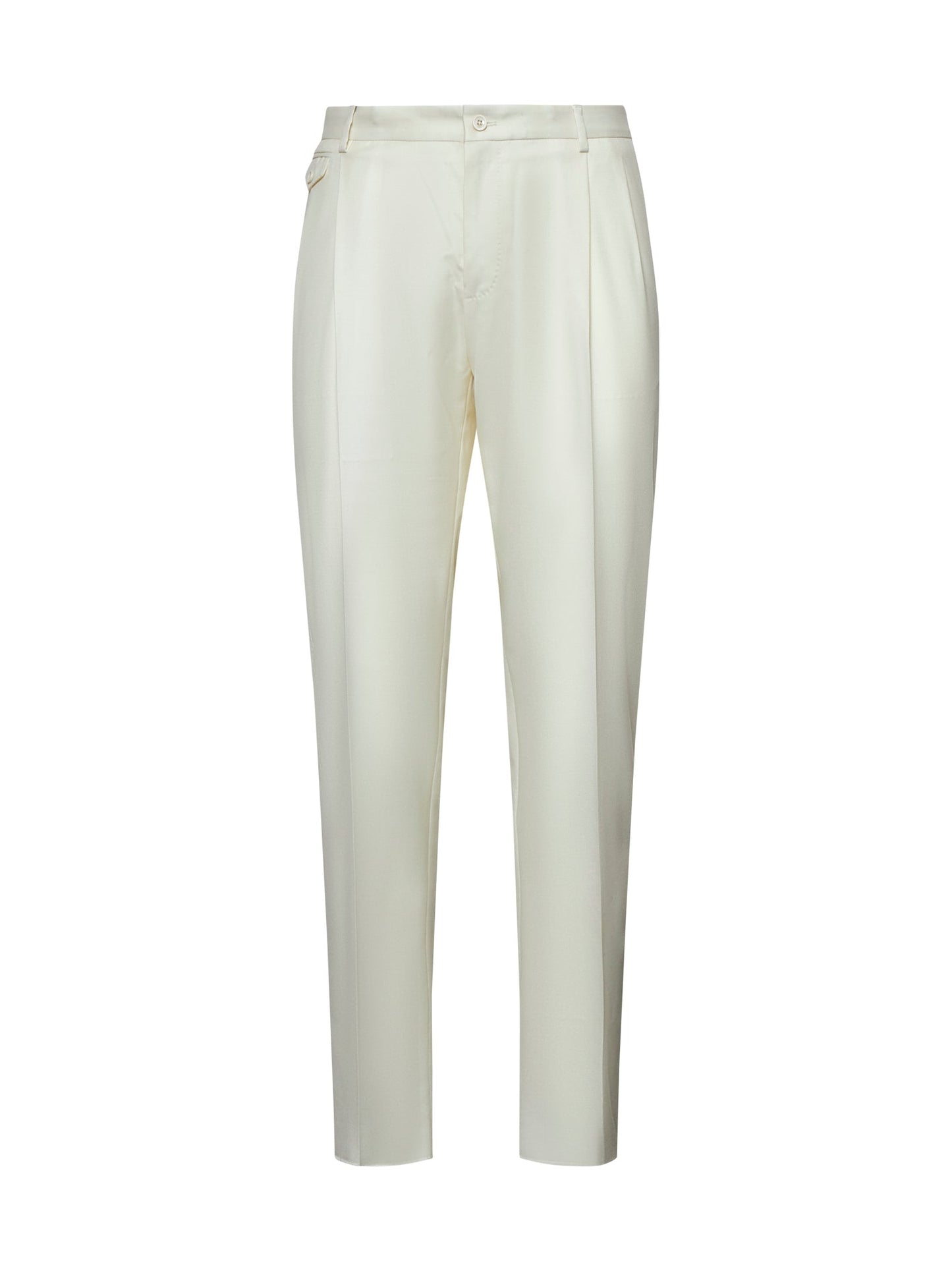 Dolce & Gabbana Men Ivory Flannel Trousers