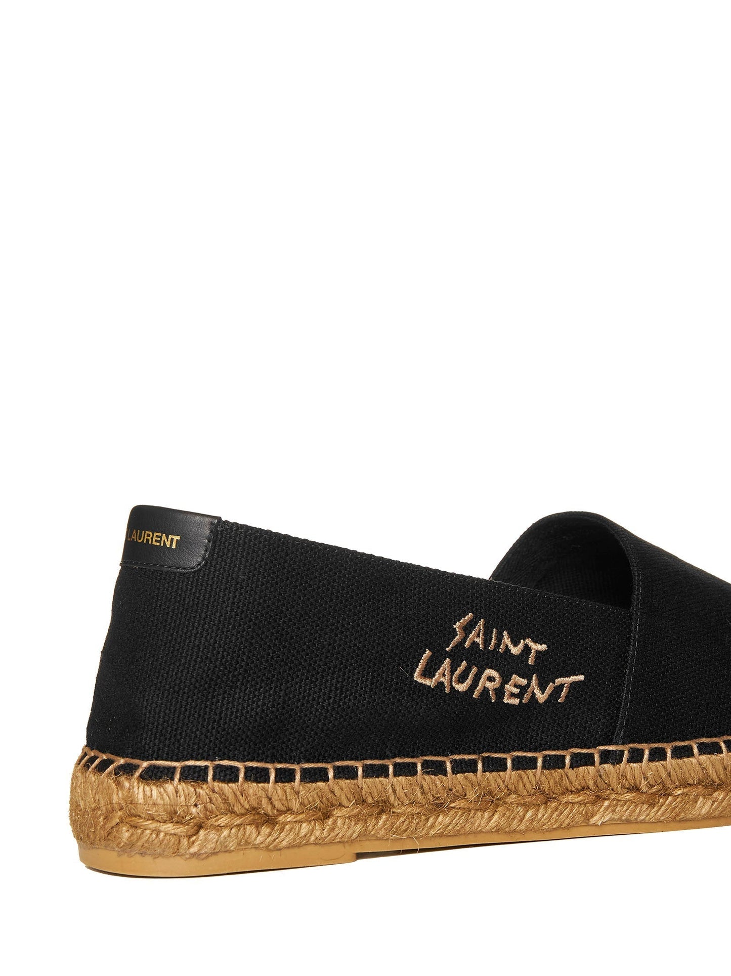 Saint Laurent Men Canvas Espadrilles With Saint Laurent Embroidery