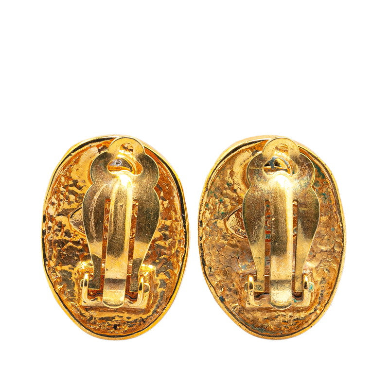 Chanel Vintage Crown Earrings Gold