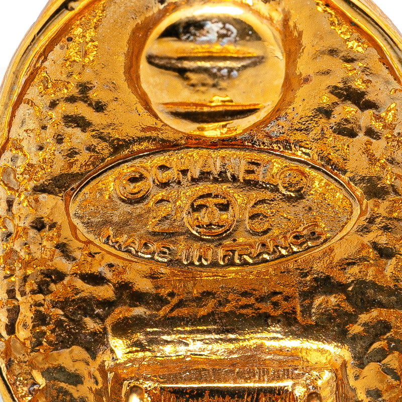 Chanel Vintage Crown Earrings Gold