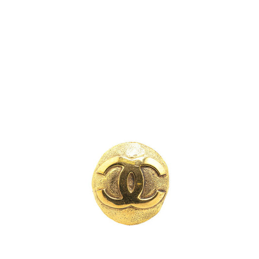 Chanel Coco Mark Round Brooch Gold