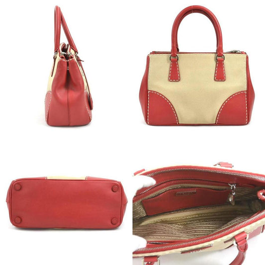 Beige Fabric Prada Handbag