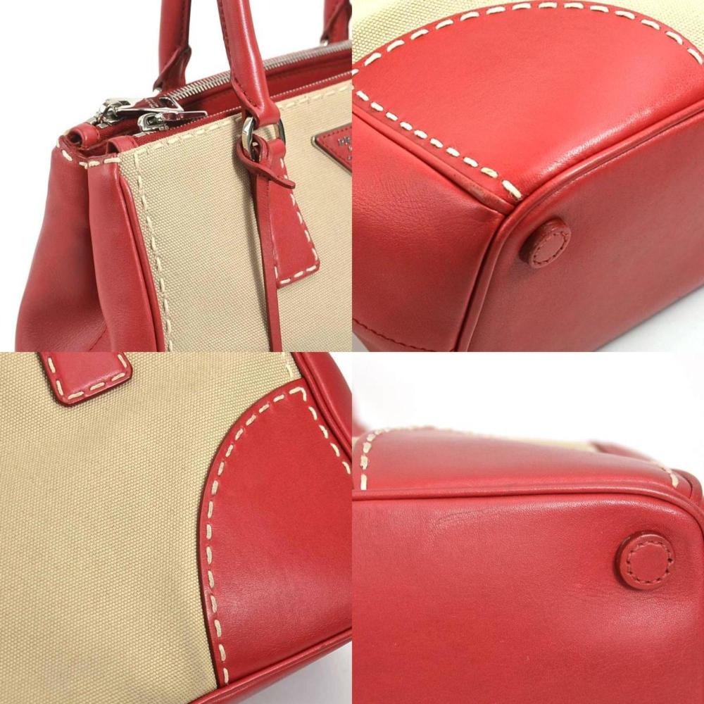 Beige Fabric Prada Handbag