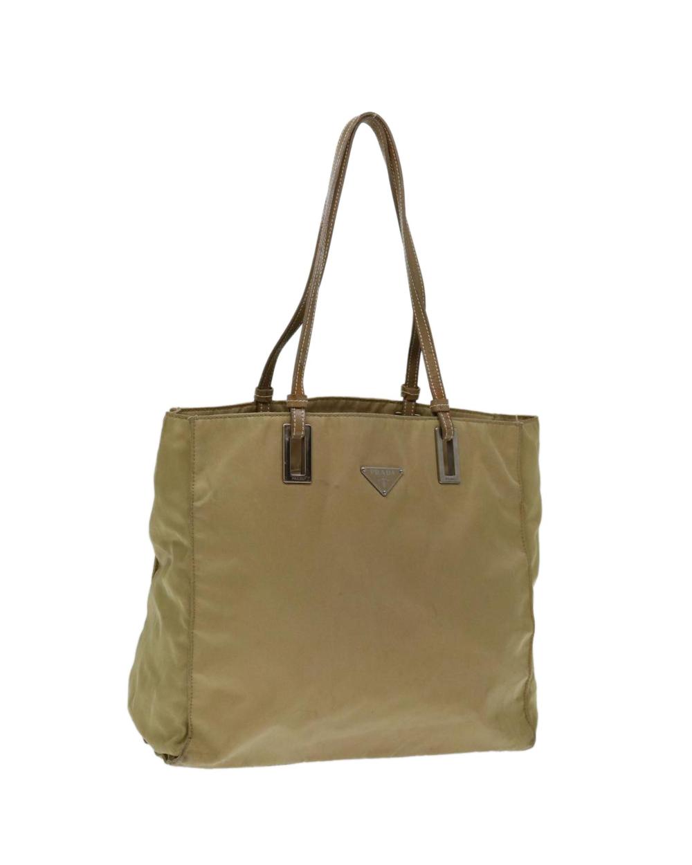 Beige Nylon Prada Tote