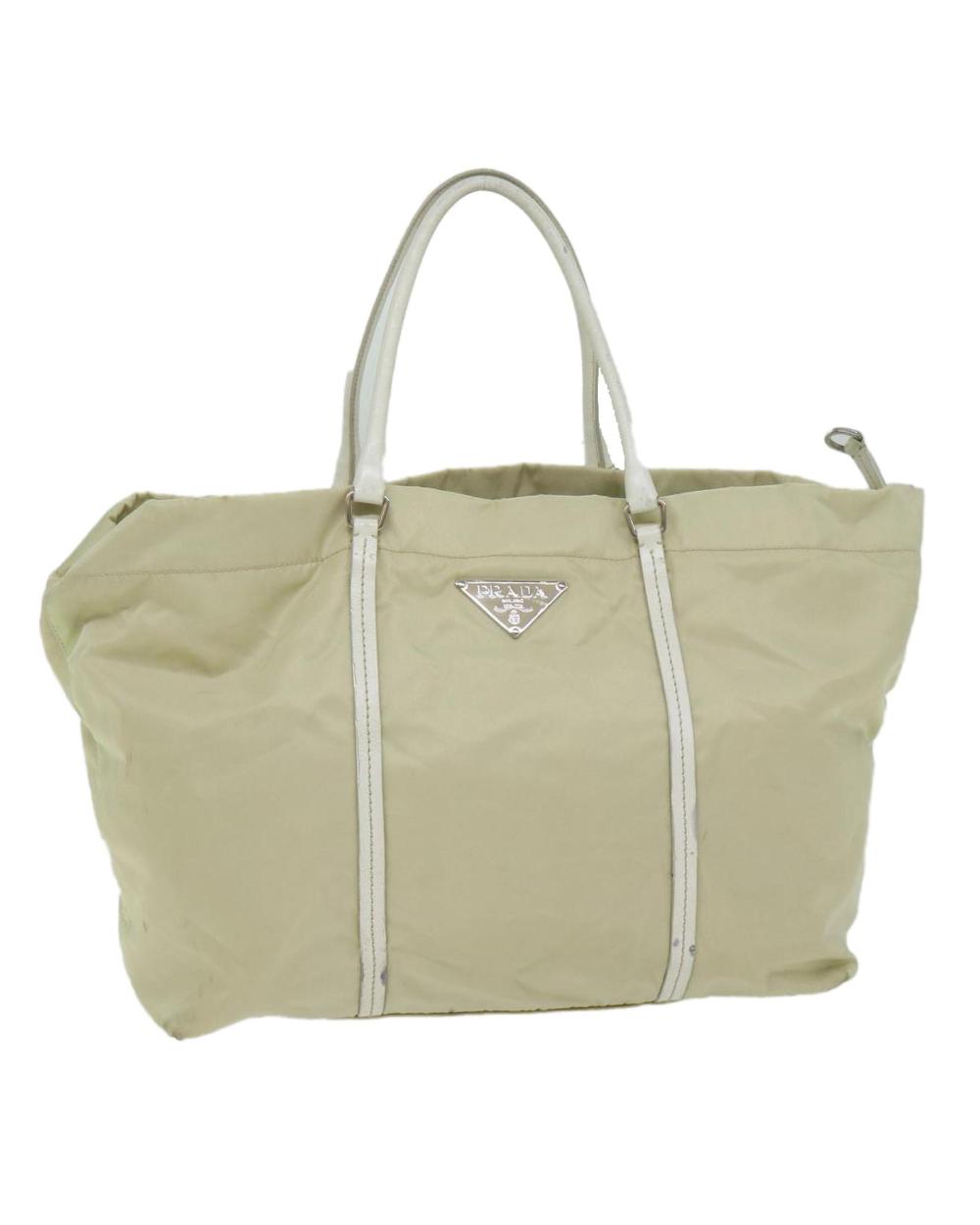 Beige Nylon Prada Tote