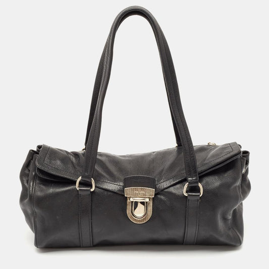 Black Leather Prada Shoulder Bag