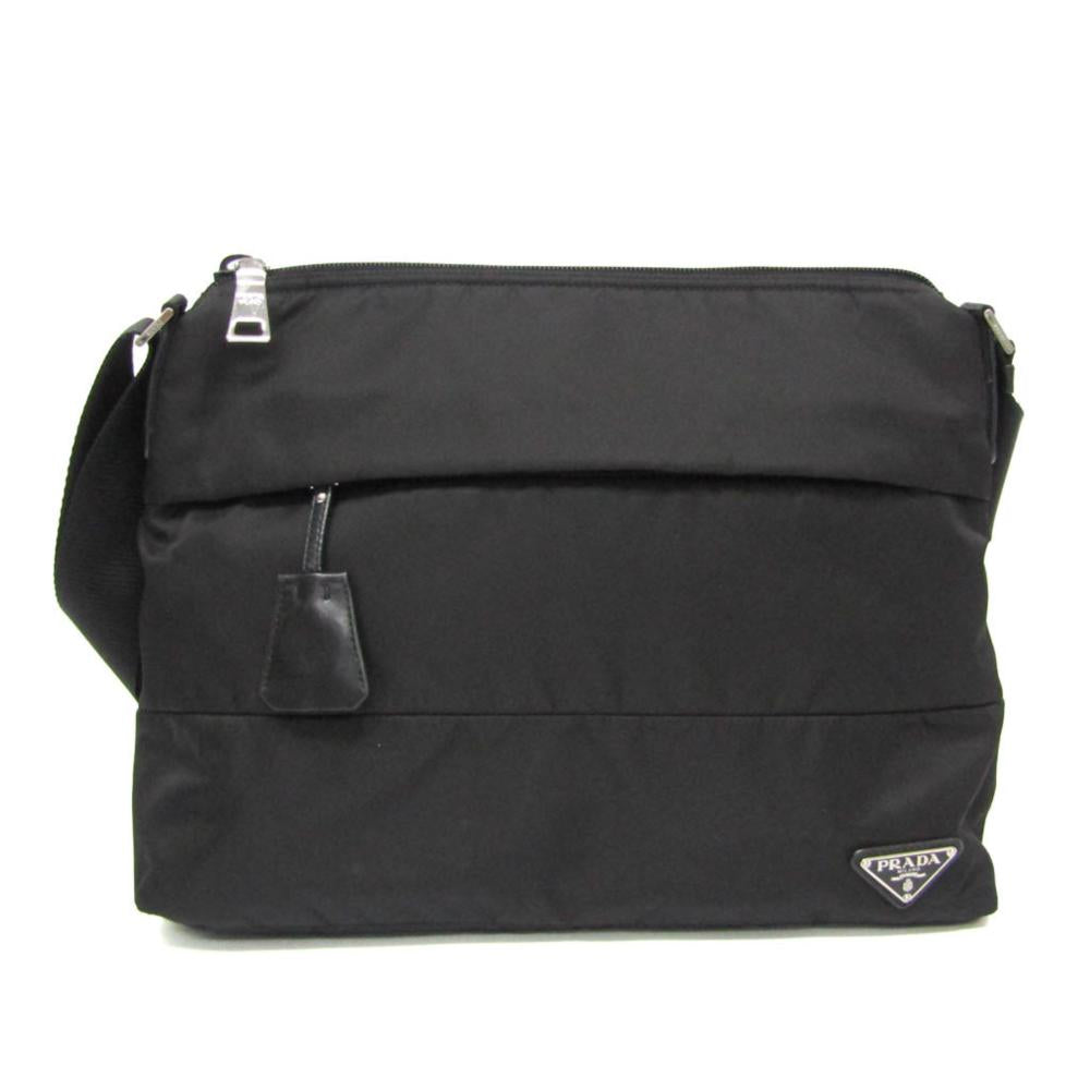 Black Leather Prada Tessuto