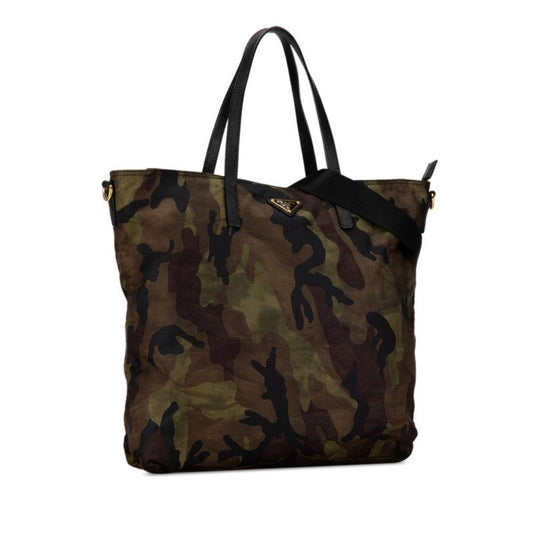 Green Canvas Prada Handbag