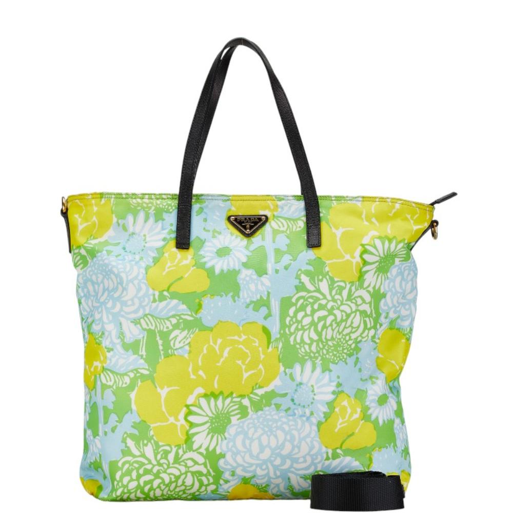 Green Canvas Prada Shoulder Bag