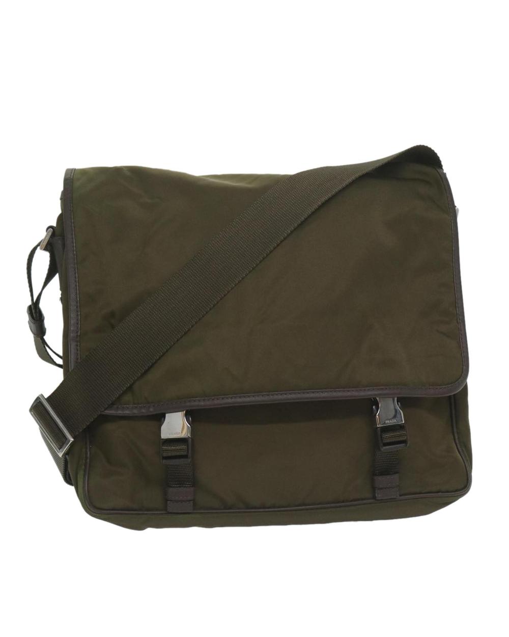 Green Nylon Prada Galleria Bag