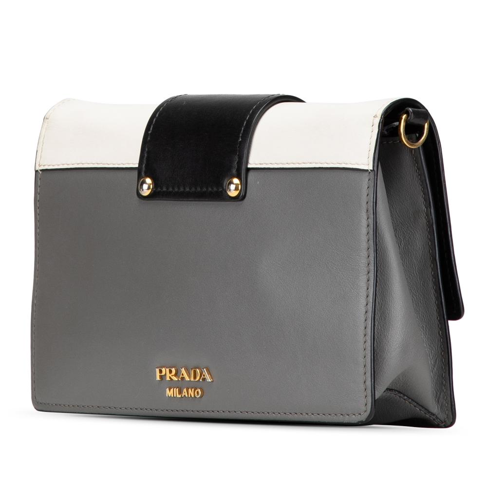 Grey Leather Prada Crossbody Bag