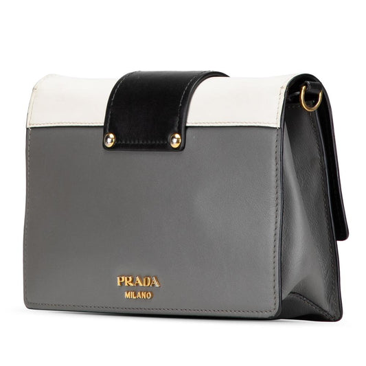 Grey Leather Prada Crossbody Bag