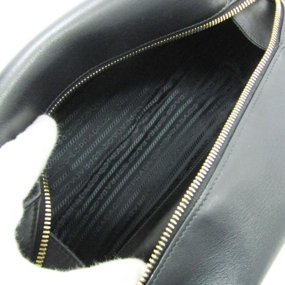 Grey Leather Prada Handbag