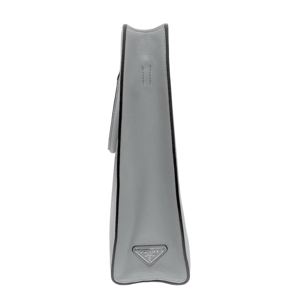 Grey Leather Prada Handbag