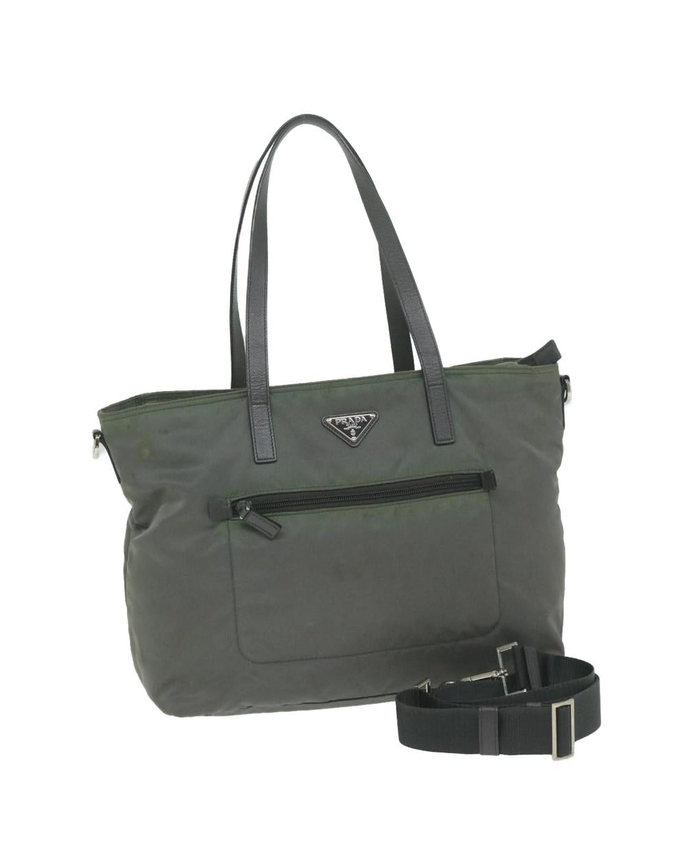 Grey Nylon Prada Shoulder Bag