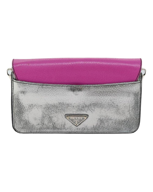 Pink Leather Prada Shoulder Bag