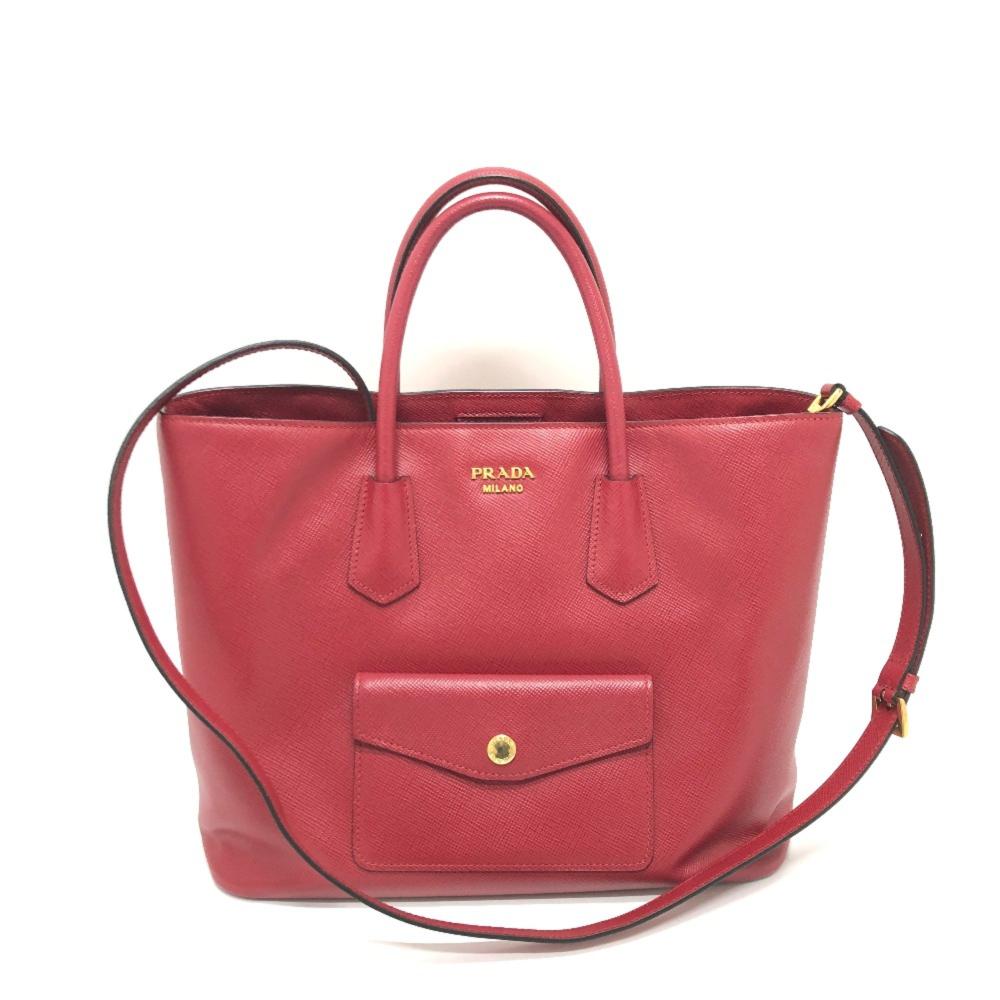 Red Leather Prada Galleria Bag