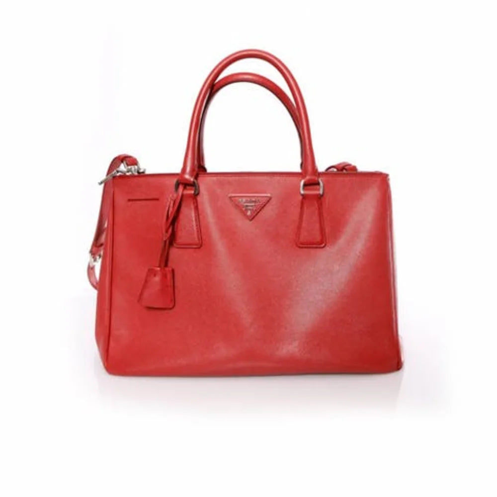 Red Leather Prada Galleria Bag