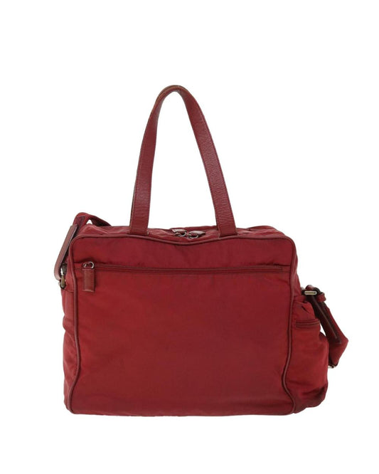 Red Nylon Prada Boston Bag