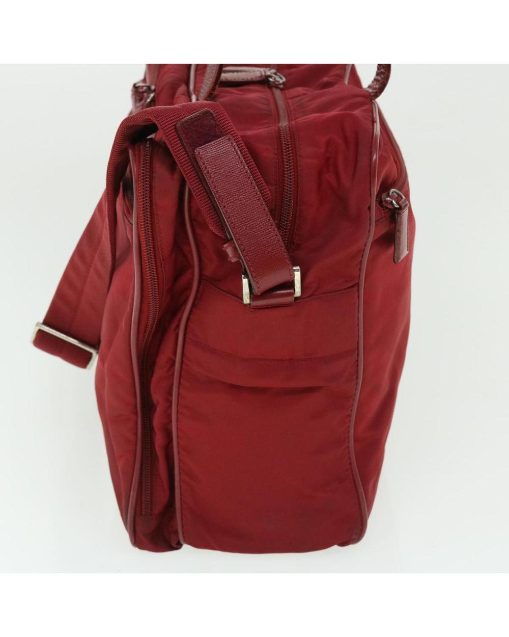 Red Nylon Prada Boston Bag