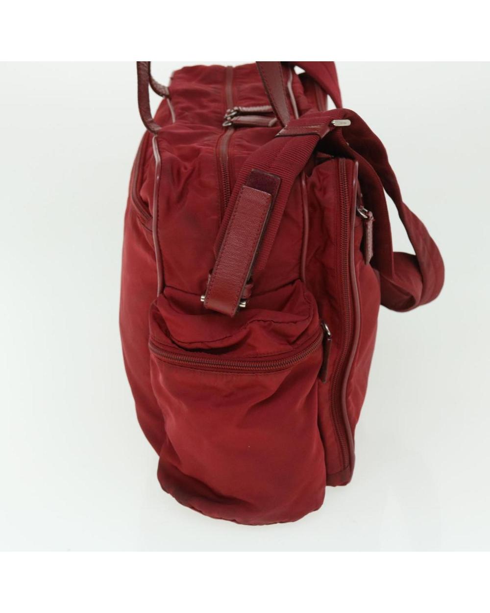 Red Nylon Prada Boston Bag