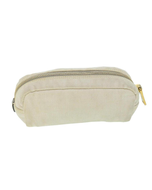 White Cotton Prada Pouch