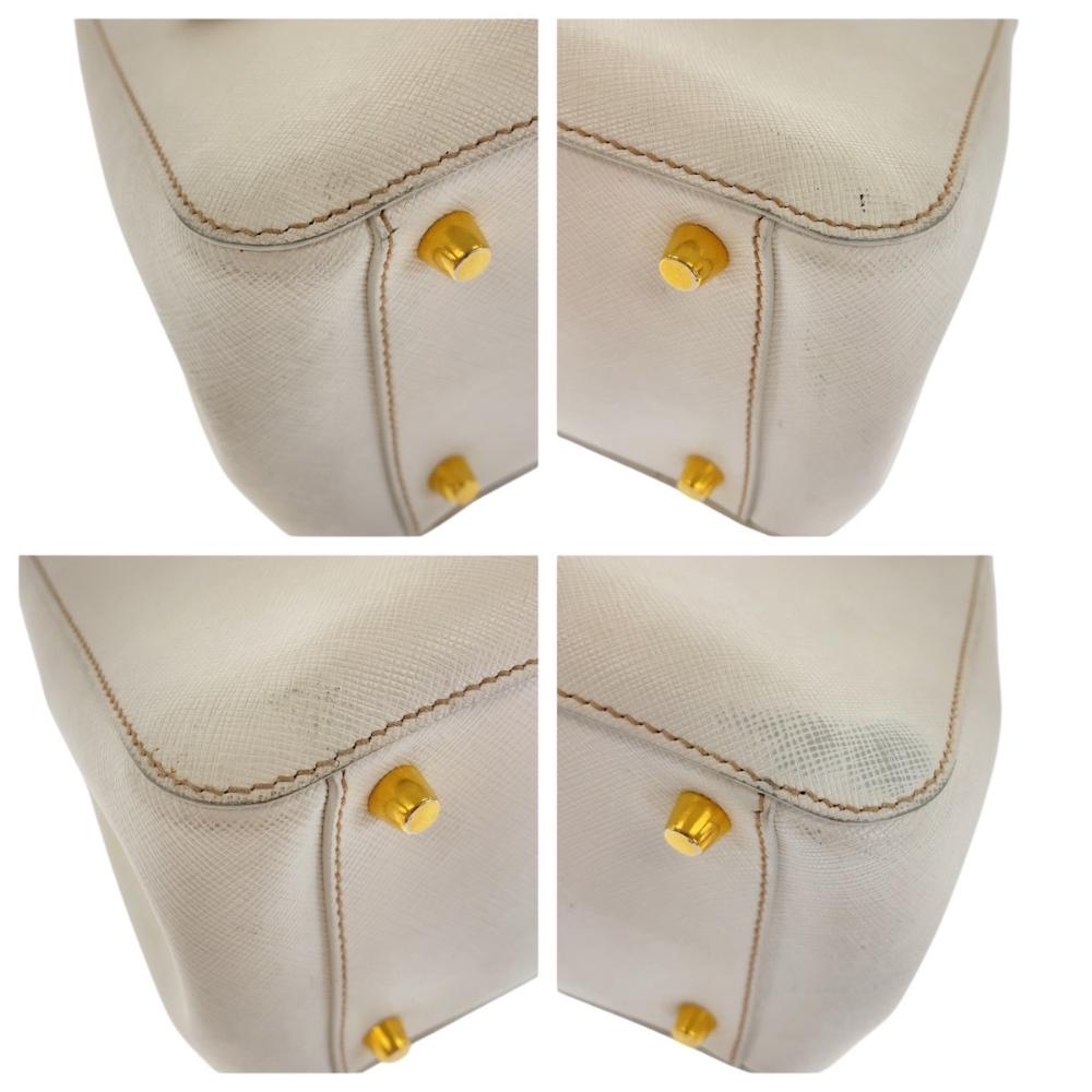 White Leather Prada Galleria Bag