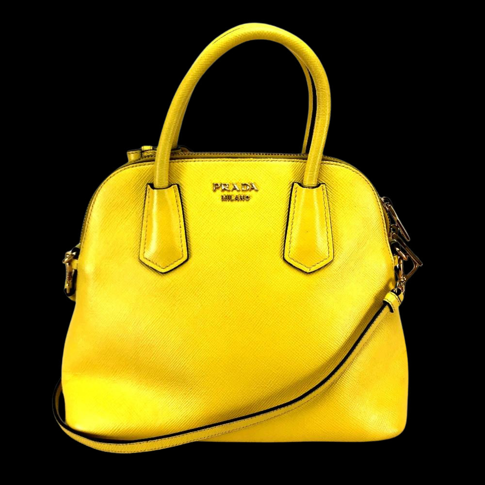 Yellow Leather Prada Galleria Bag