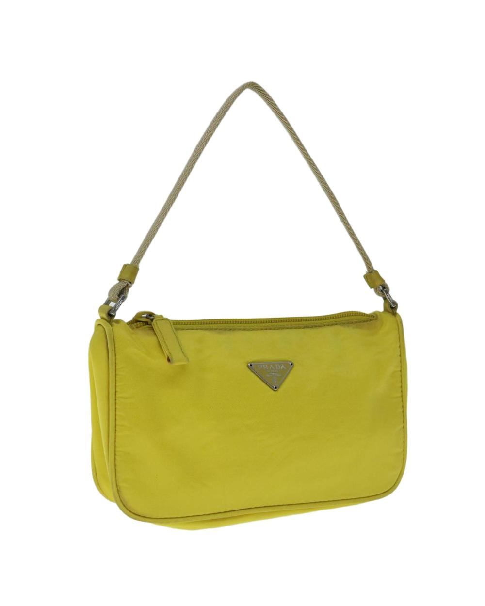 Yellow Nylon Prada Pouch
