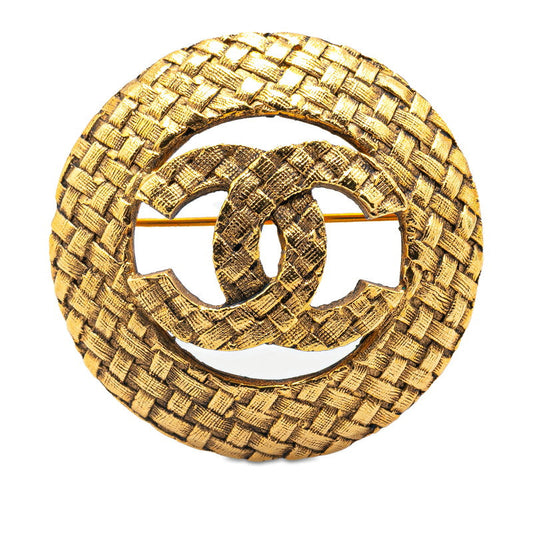 Chanel Vintage Coco Mark Gold Plated Brooch