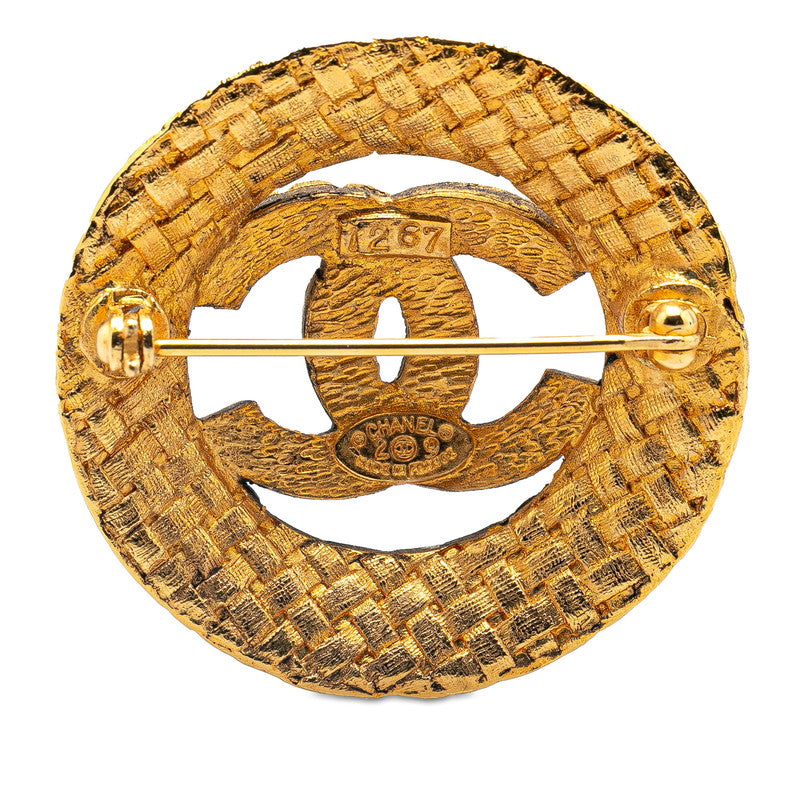 Chanel Vintage Coco Mark Gold Plated Brooch