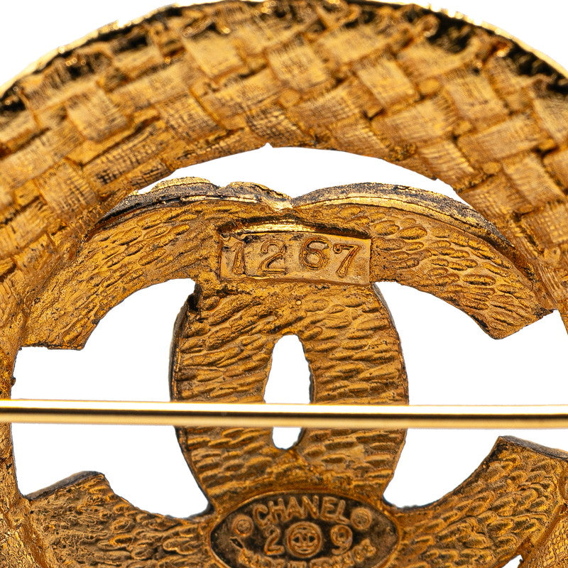 Chanel Vintage Coco Mark Gold Plated Brooch