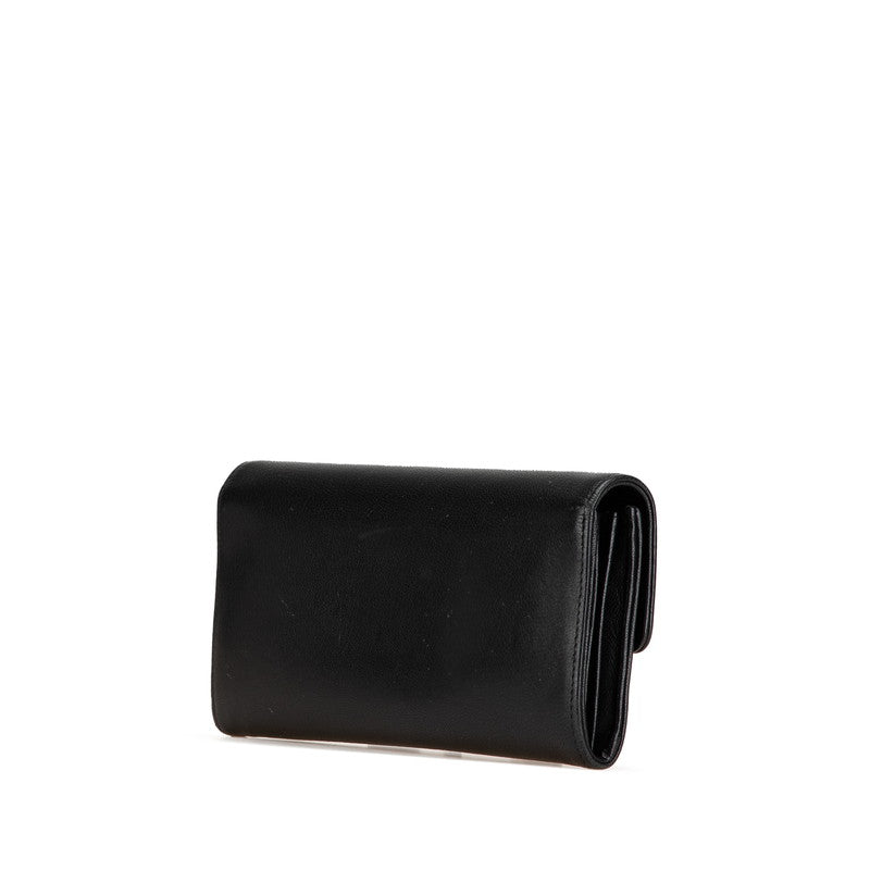 Chanel Coco Mark Leather Long Wallet