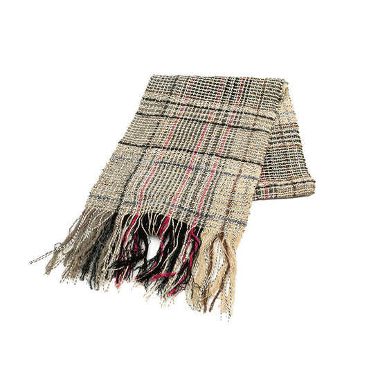 Chanel Tweed Check Wool Silk Scarf