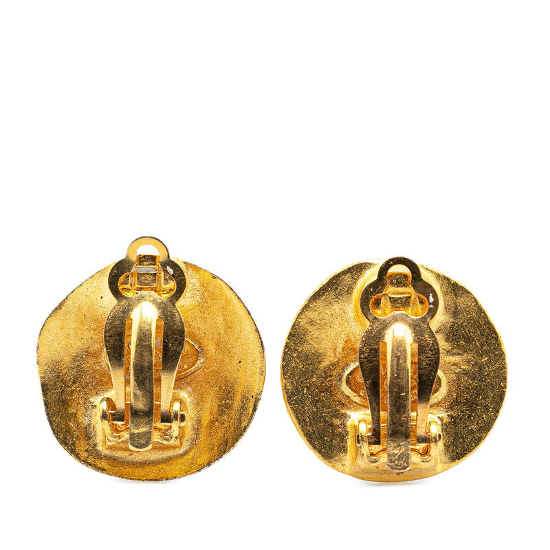 Chanel Vintage Coco Mark Earrings Gold