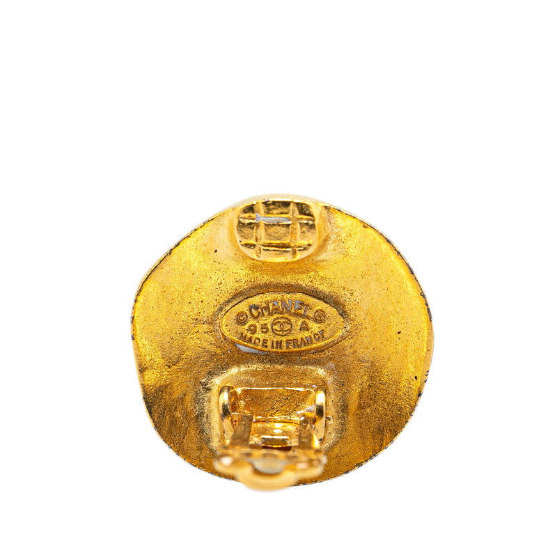 Chanel Vintage Coco Mark Earrings Gold
