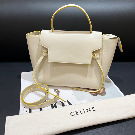Celine Medium White Calfskin Belt Bag