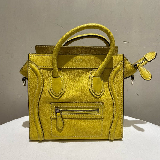 Celine Nano Bag Yellow Leather Handbag