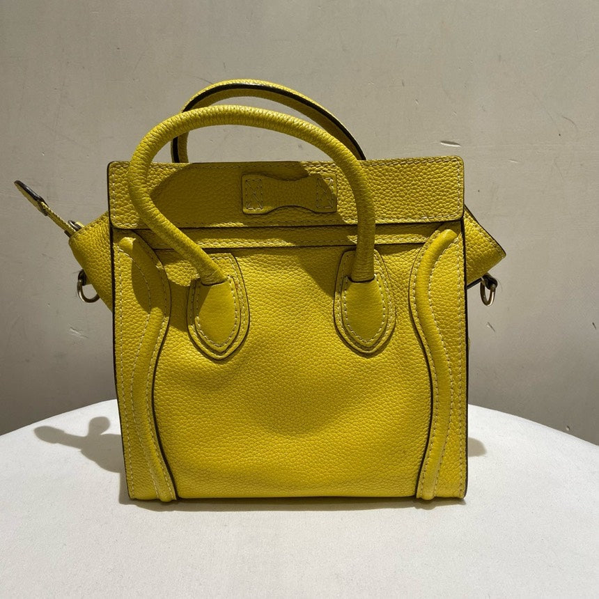 Celine Nano Bag Yellow Leather Handbag