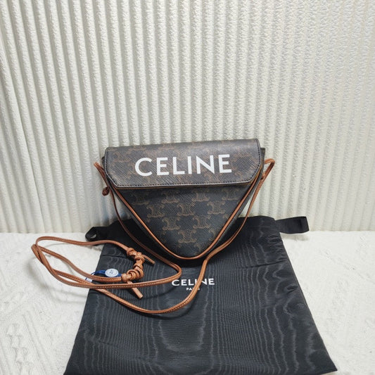 Celine Triomphe Clutch in Brown Canvas