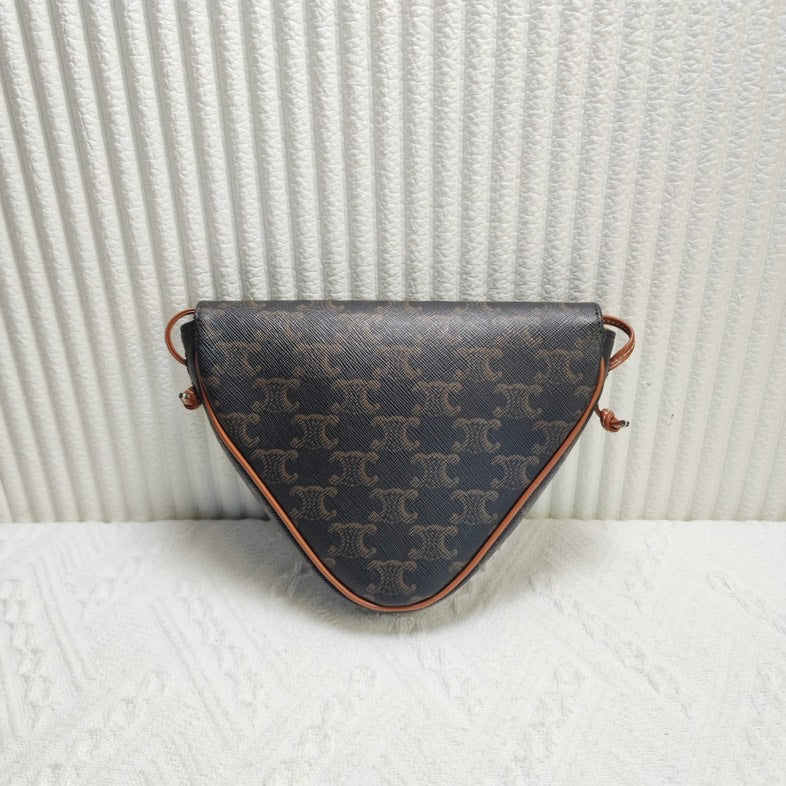 Celine Triomphe Clutch in Brown Canvas