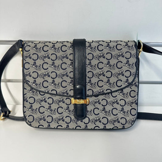 Celine Crossbody Bag 2809 Black Canvas