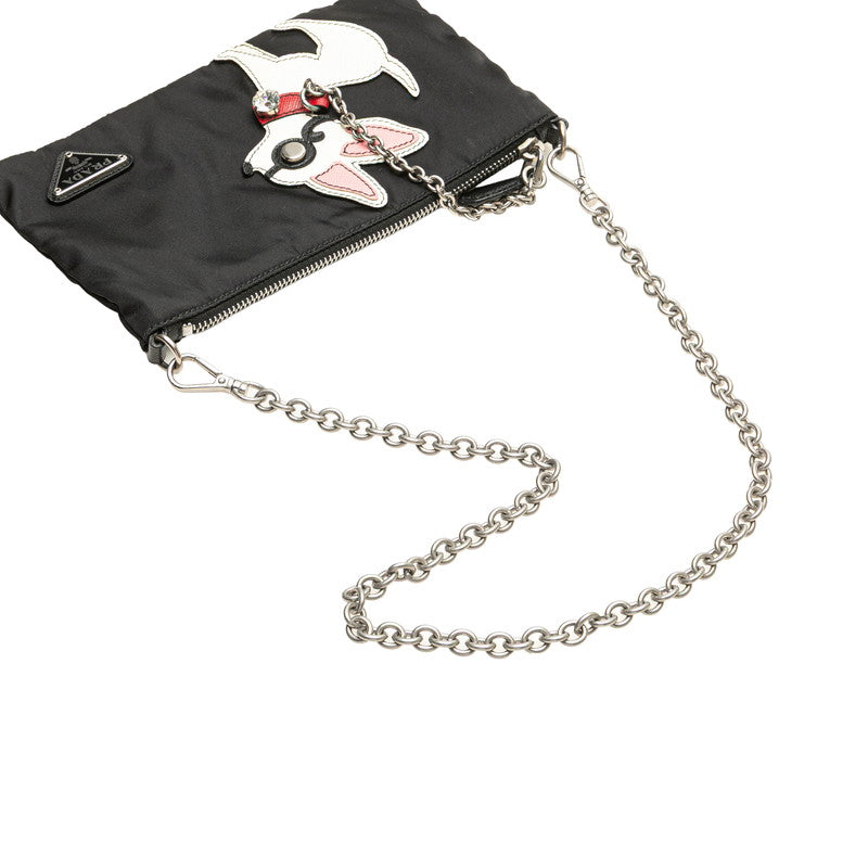 Prada Chihuahua Nylon Leather Shoulder Bag
