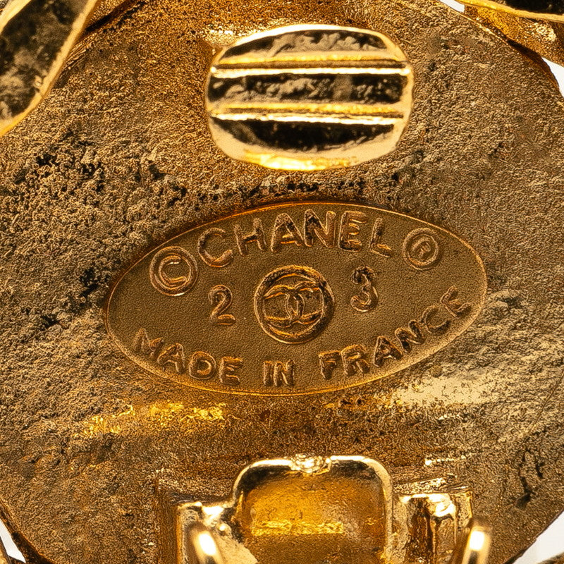 Chanel Vintage Coco Mark Chain Earrings Gold