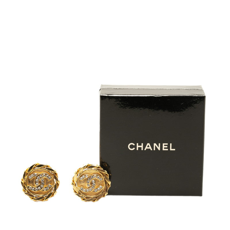 Chanel Vintage Coco Mark Chain Earrings Gold
