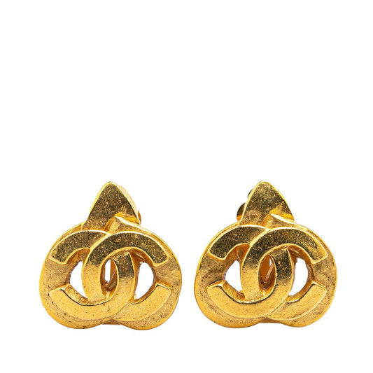 Chanel Vintage Heart Earrings Gold