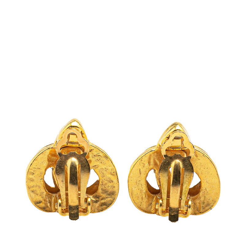 Chanel Vintage Heart Earrings Gold